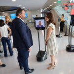 Photos from the inauguration of the 5G Metro hybrid private 5G network at IMREDD, featuring project partners, telepresence robots, demonstrations and discussions on inclusive education, innovation and advanced connectivity.