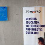 Photos from the inauguration of the 5G Metro hybrid private 5G network at IMREDD, featuring project partners, telepresence robots, demonstrations and discussions on inclusive education, innovation and advanced connectivity.