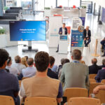 Photos from the inauguration of the 5G Metro hybrid private 5G network at IMREDD, featuring project partners, telepresence robots, demonstrations and discussions on inclusive education, innovation and advanced connectivity.