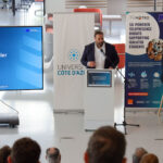 Photos from the inauguration of the 5G Metro hybrid private 5G network at IMREDD, featuring project partners, telepresence robots, demonstrations and discussions on inclusive education, innovation and advanced connectivity.